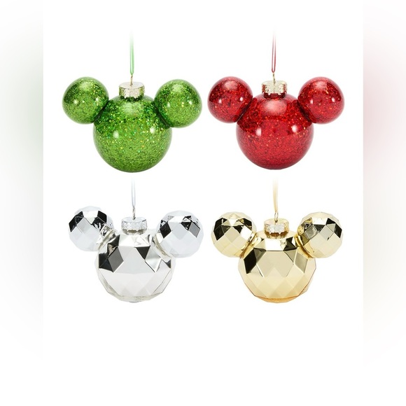 Disney Other - Disney Mickey Mouse Icon Ornaments,4 Glass Ornament Set,NWT